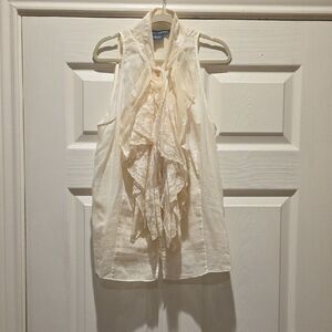 Ralph Lauren Blue Label Cream Sleeveless Top